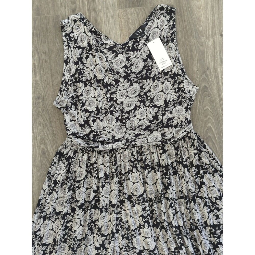 LTS Woman's Tall Black Floral Maxi Dress Size 14 - Picture 4 of 6